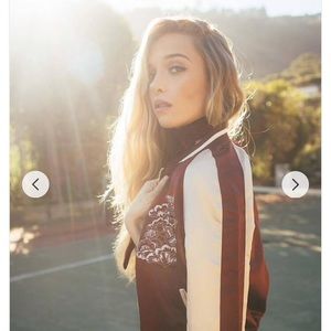 FOREVER 21 Satin Red Bomer Jacket